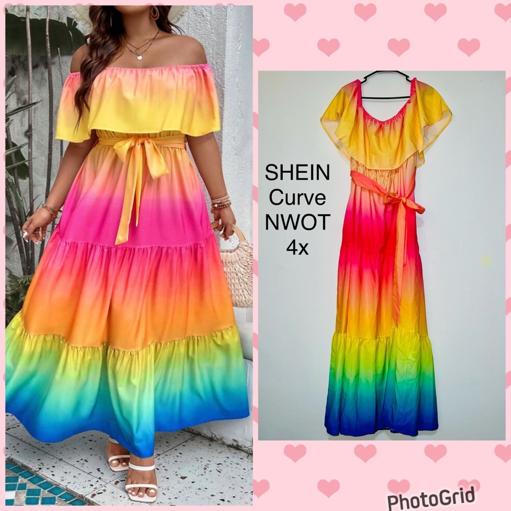 SHEIN Women's Vibrant Gradient Maxi Dress